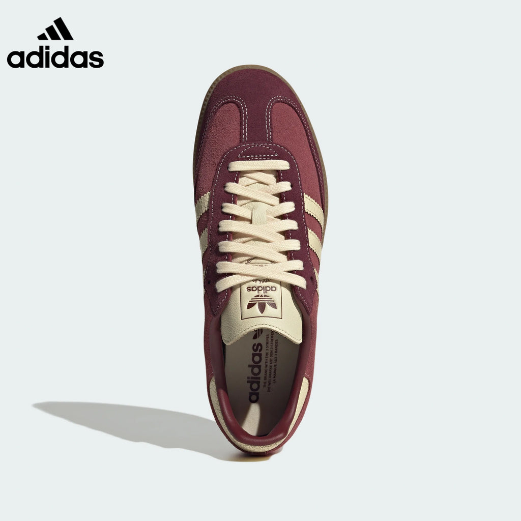 adidas Samba OG Sneakers – Maroon and Cream Cracked Leather