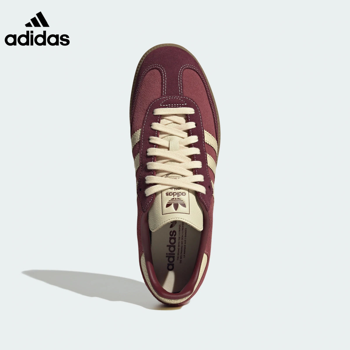 adidas Samba OG Sneakers – Maroon and Cream Cracked Leather