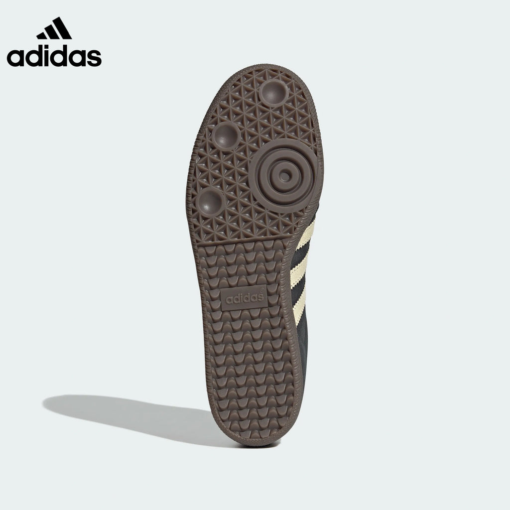 adidas Samba OG Sneakers – Black and Cream Cracked Leather