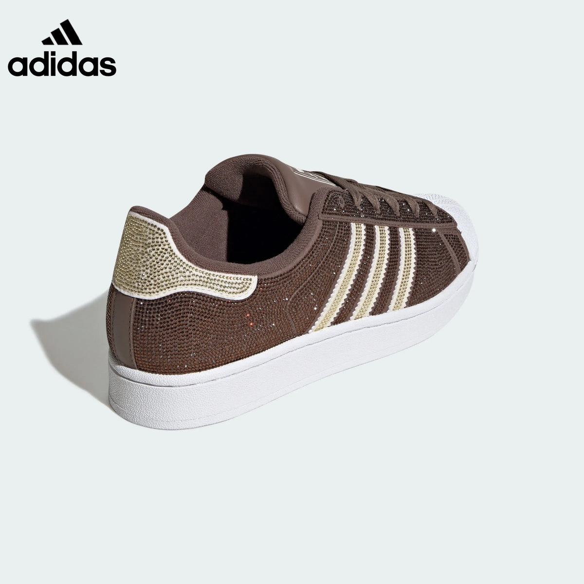 adidas Superstar Brown Rhinestone Sneakers
