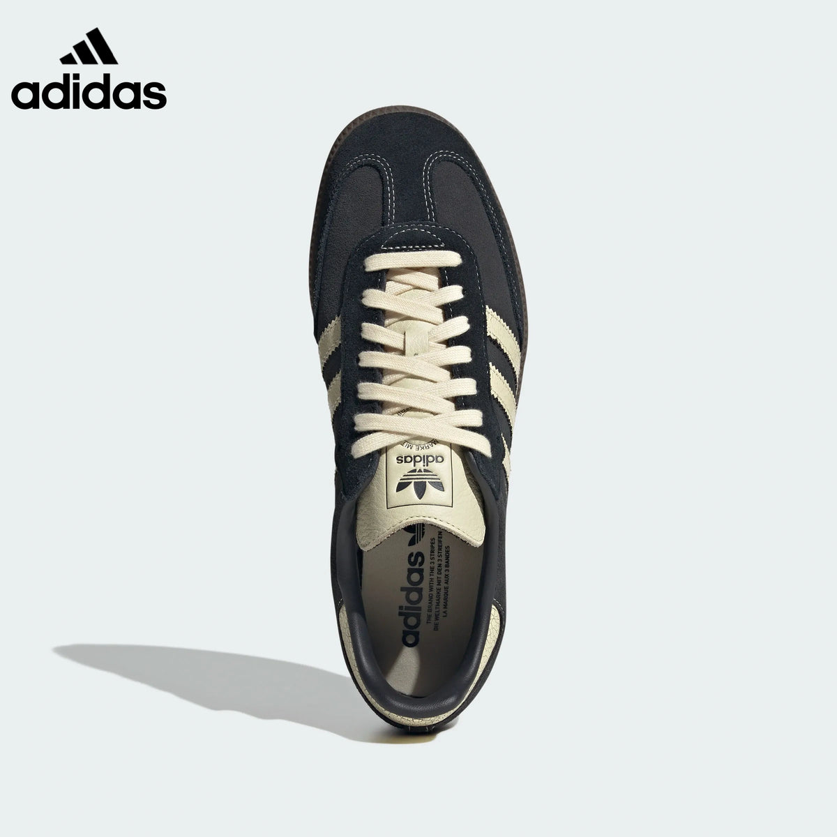 adidas Samba OG Sneakers – Black and Cream Cracked Leather