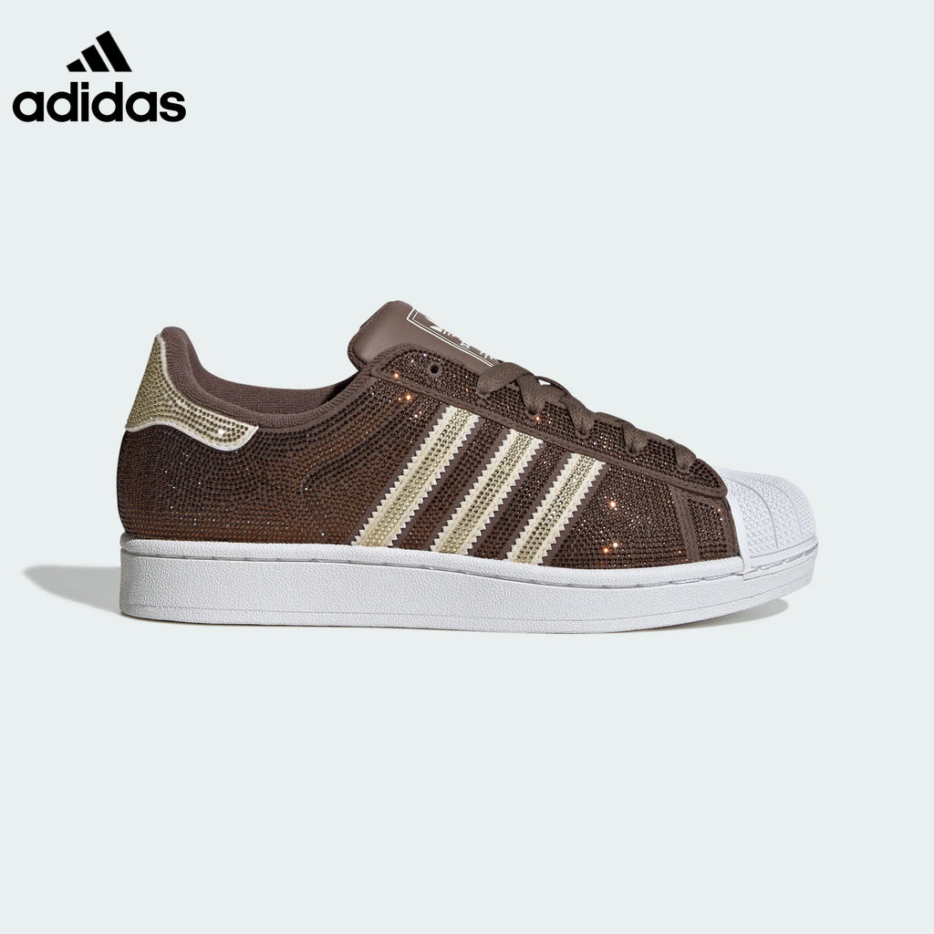 adidas Superstar Brown Rhinestone Sneakers
