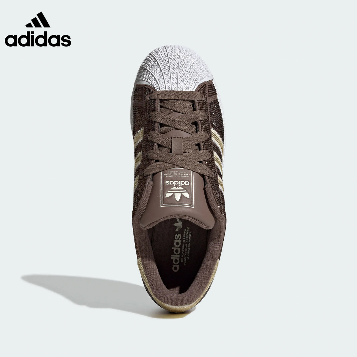 adidas Superstar Brown Rhinestone Sneakers