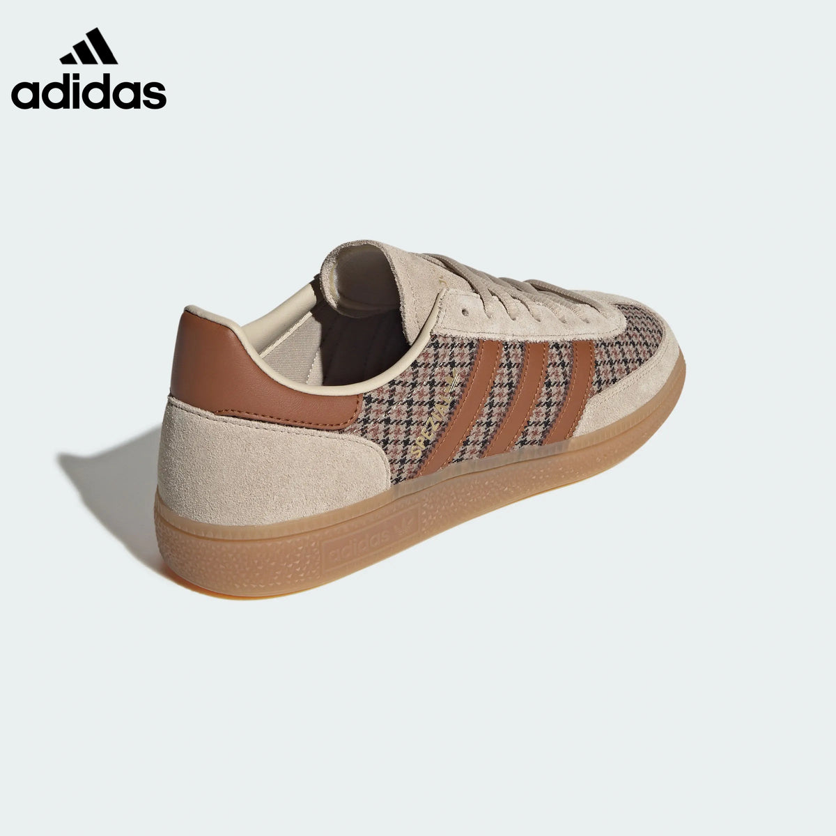 adidas handball women's shoes  men's handball sneakers Spezial Gazelle Beige Plaid Gum Sole Sneakers