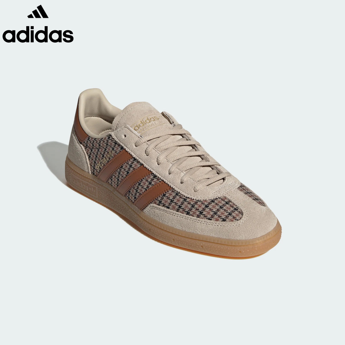adidas samba  women's shoes  men's samba sneakers  Handball Spezial Beige Plaid Retro Sneakers brown