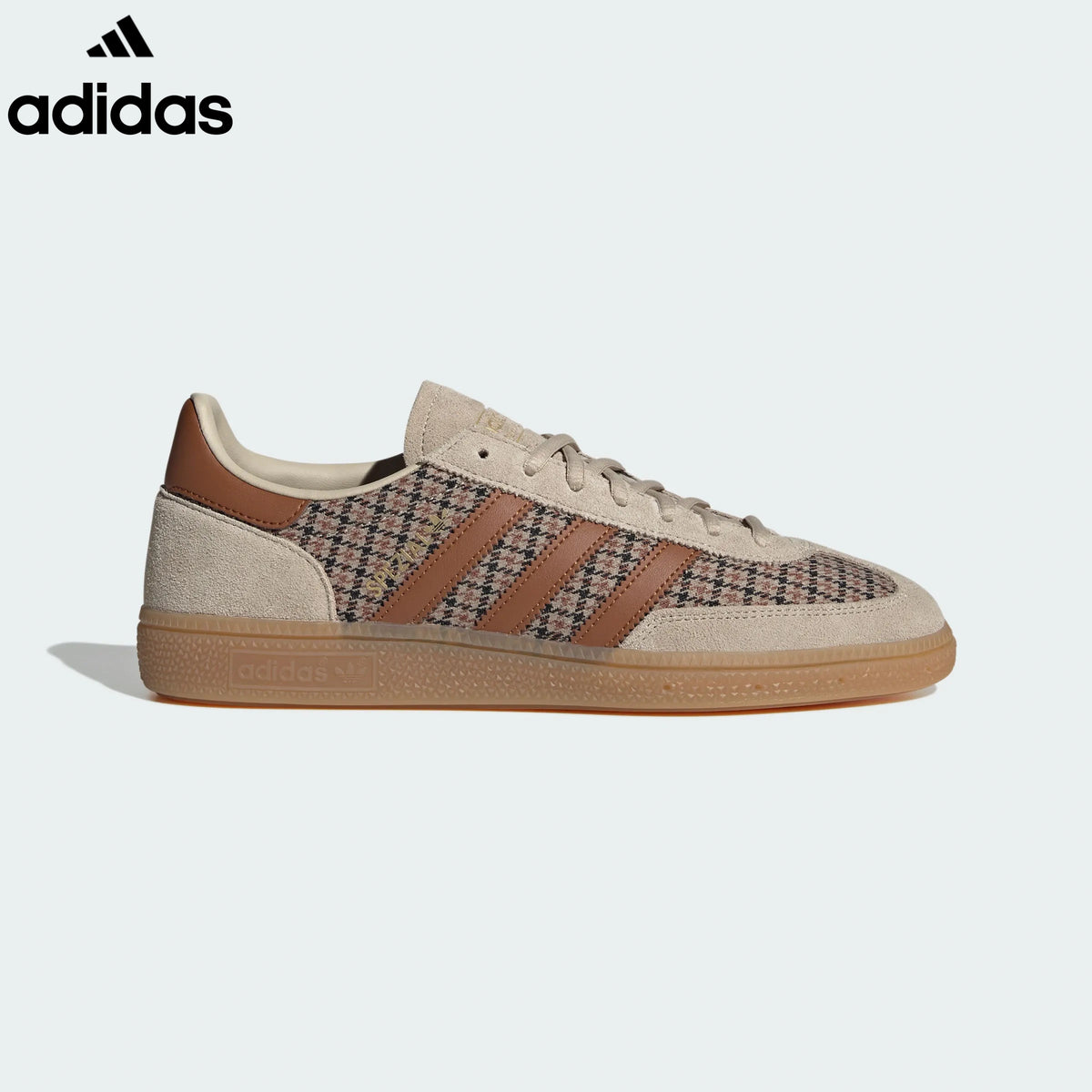 adidas samba  women's shoes  men's samba sneakers  Handball Spezial Beige Plaid Retro Sneakers brown