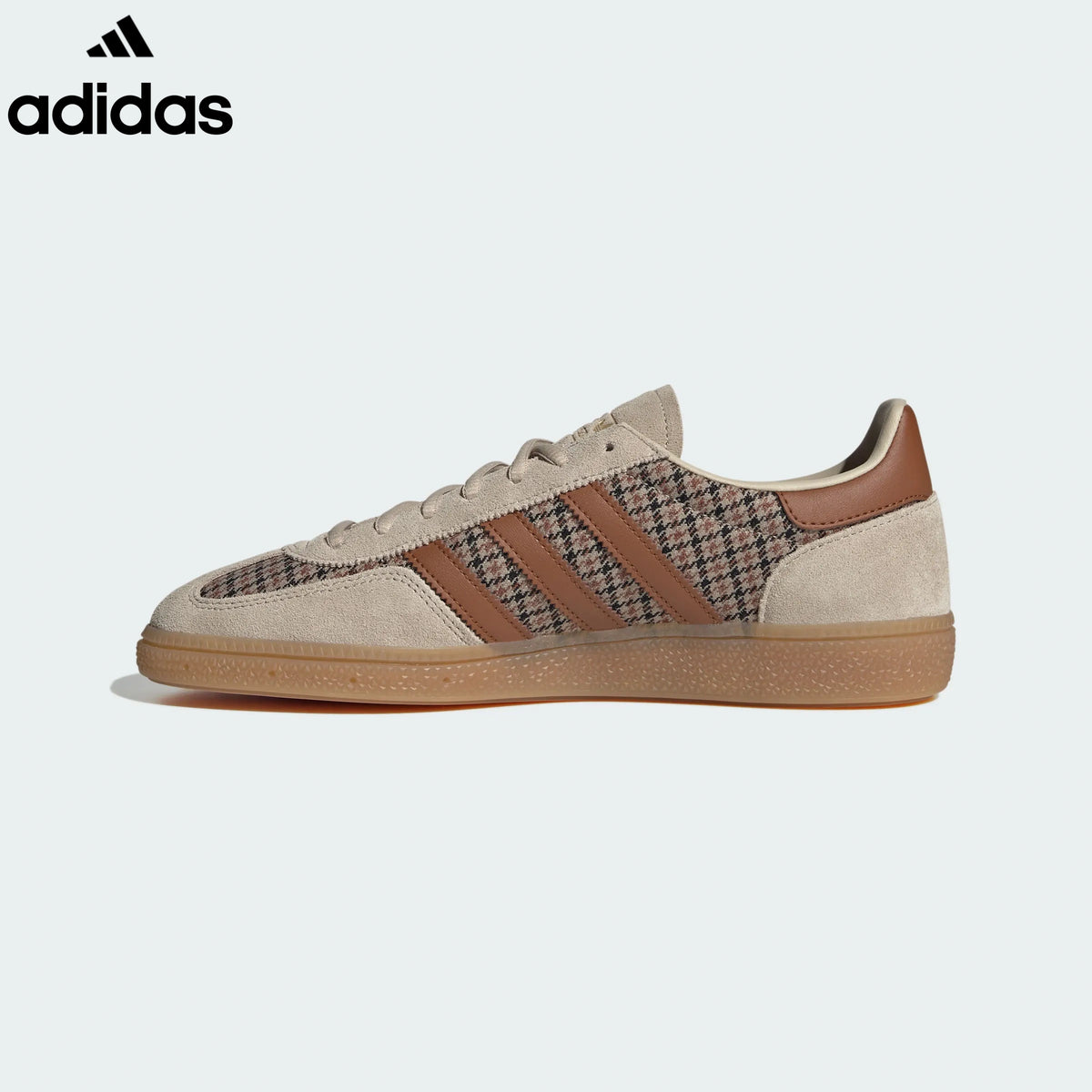 adidas samba  women's shoes  men's samba sneakers  Handball Spezial Beige Plaid Retro Sneakers brown