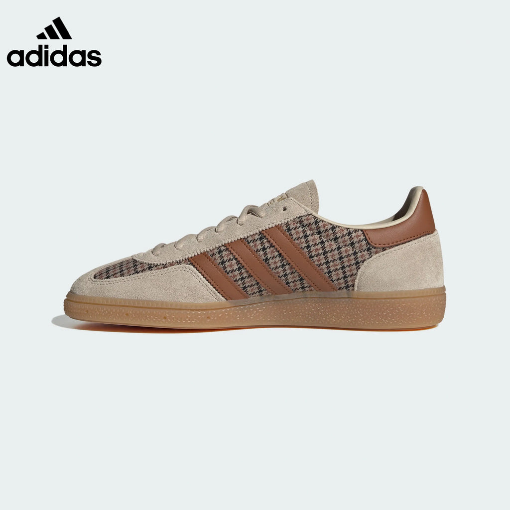 adidas handball women's shoes  men's handball sneakers Spezial Gazelle Beige Plaid Gum Sole Sneakers