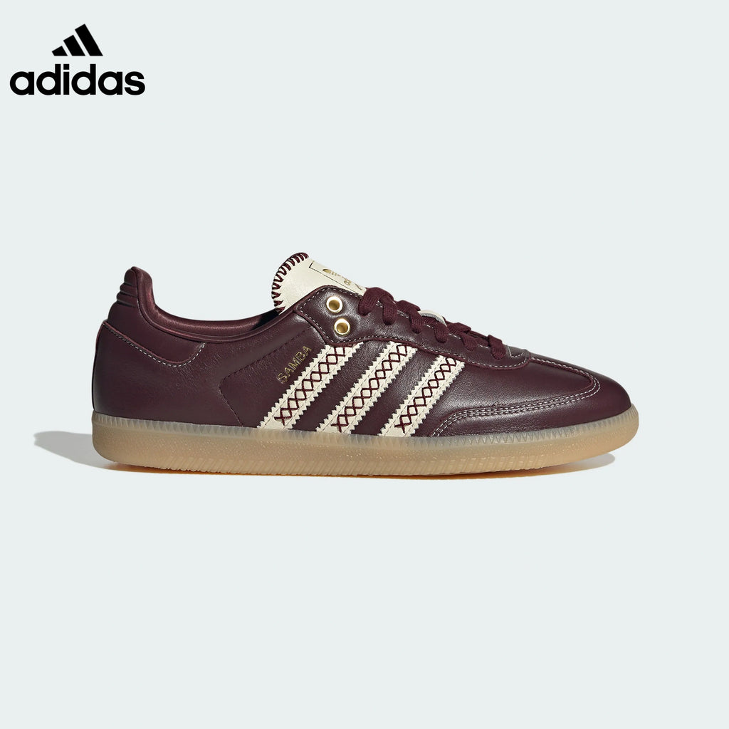 adidas Samba OG Sneakers – Burgundy with White Stitching