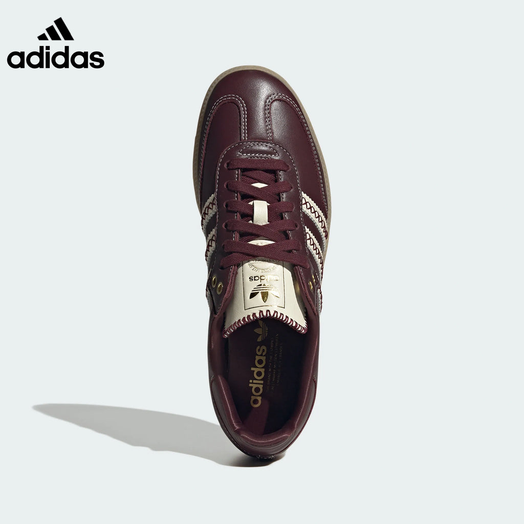 adidas Samba OG Sneakers – Burgundy with White Stitching