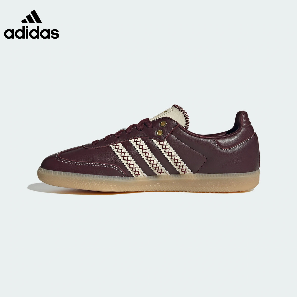 adidas Samba OG Sneakers – Burgundy with White Stitching