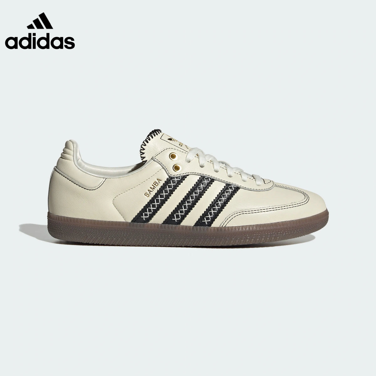 adidas Samba OG Sneakers – Cream with Black Stitching
