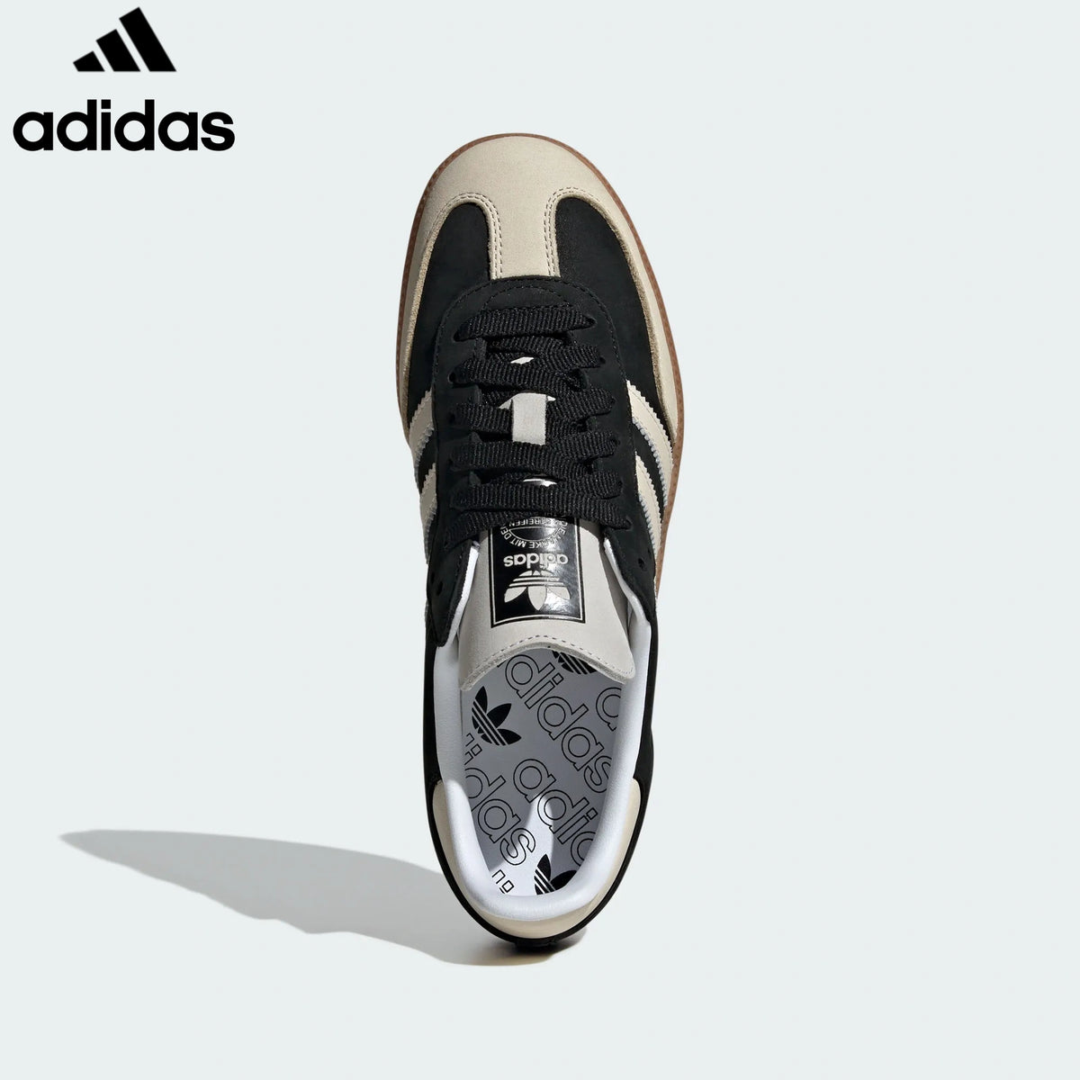 Adidas  samba  women's shoes  men's samba sneakers  Black Cream Unisex Sneakers