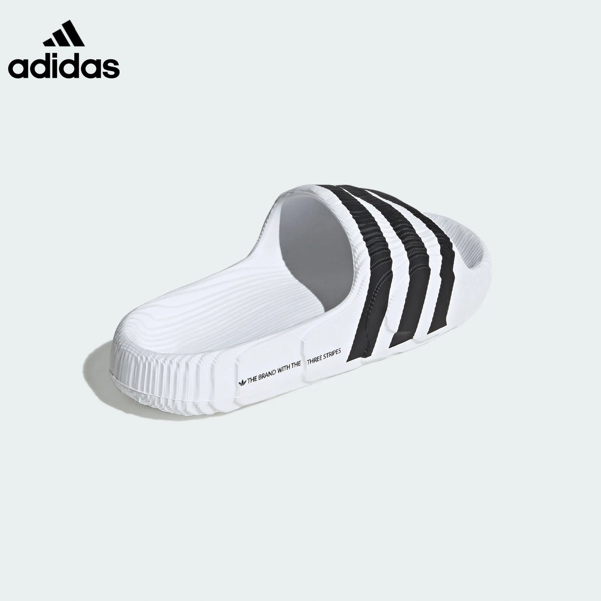 adidas Adilette 22 Slides – White with Black Stripes