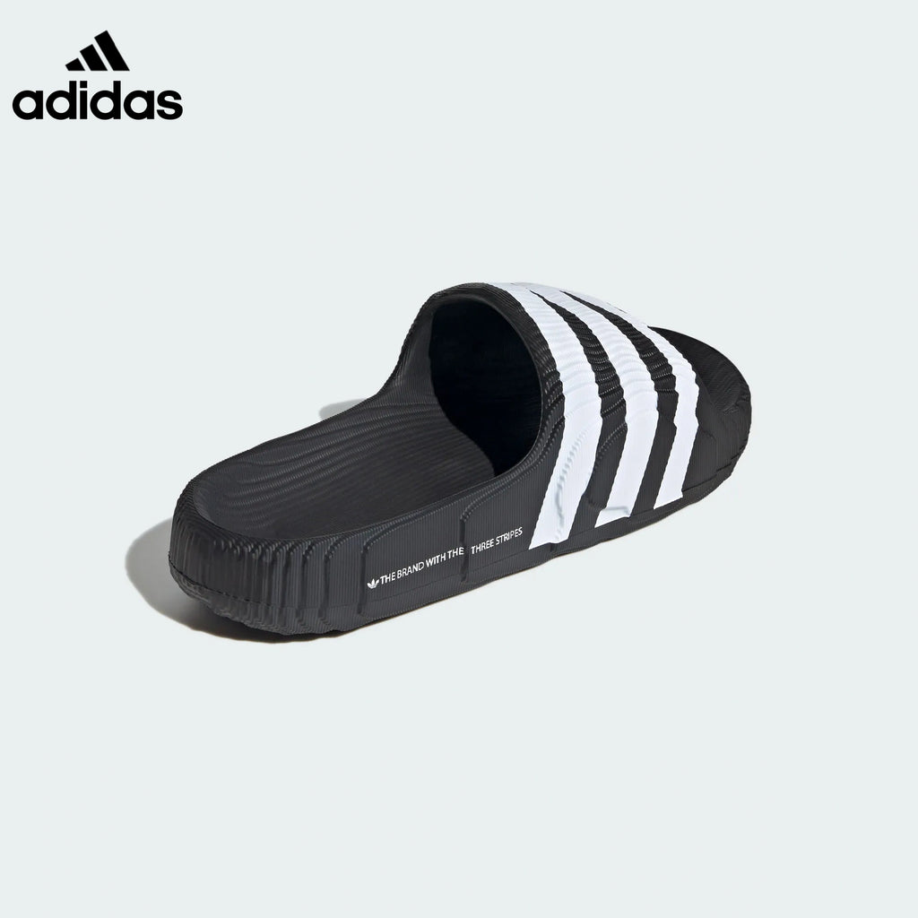 adidas Adilette 22 Slides – Black with White Stripes