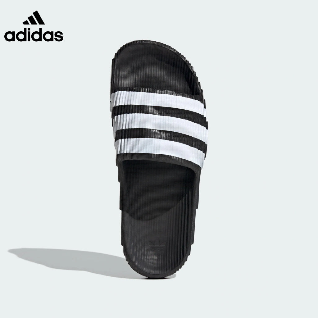 adidas Adilette 22 Slides – Black with White Stripes