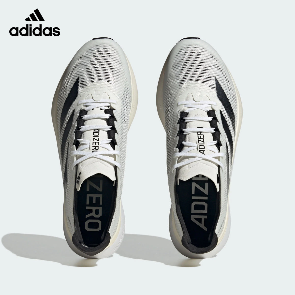 Adidas Adizero Boston 12 Off White Black Unisex Running Shoes