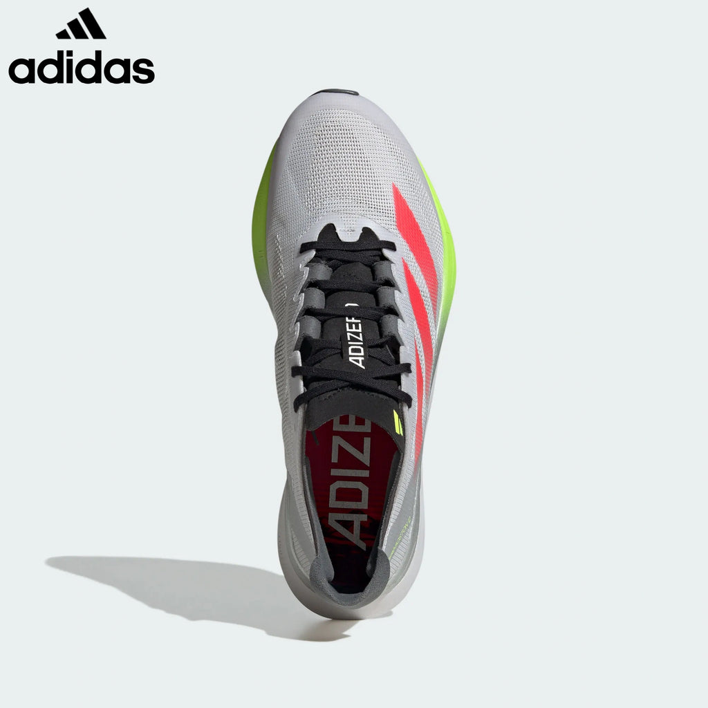 Adidas Adizero Boston 12 Gray Red Lime Unisex Running Shoes