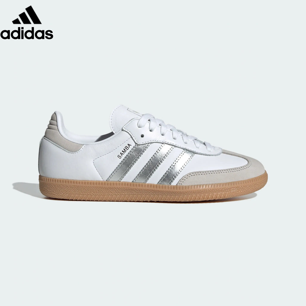 Adidas  samba  women's shoes  men's samba sneakers Samba OG Sneakers – White/Silver | Unisex