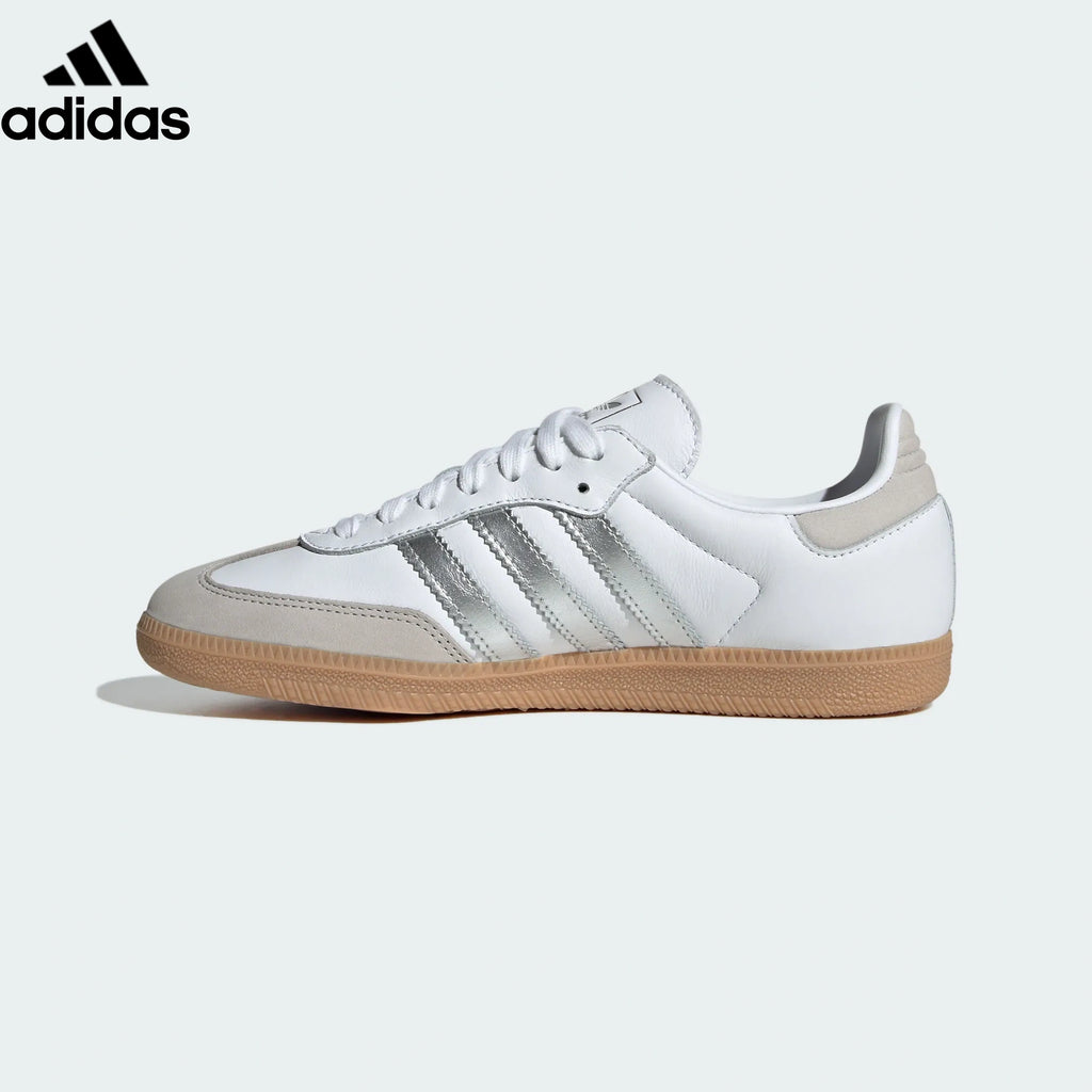 Adidas  samba  women's shoes  men's samba sneakers Samba OG Sneakers – White/Silver | Unisex